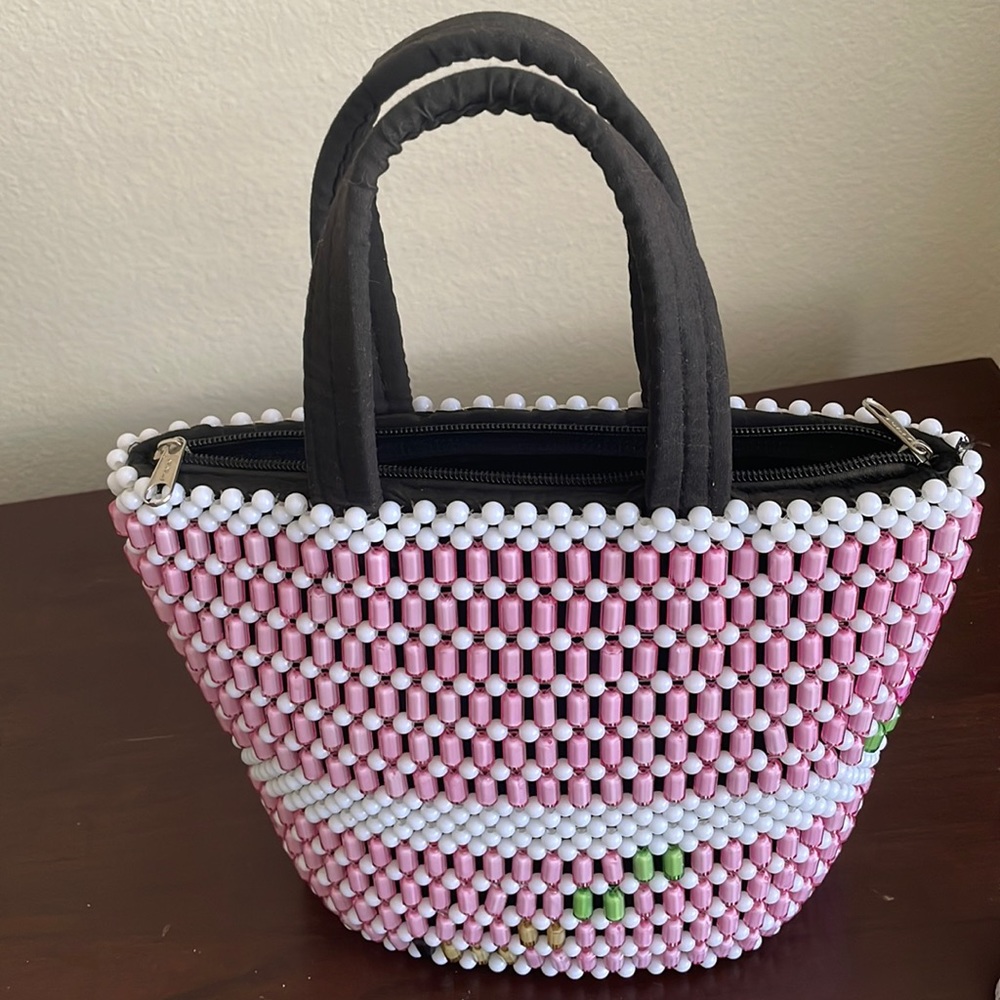 Beaded handbag.
